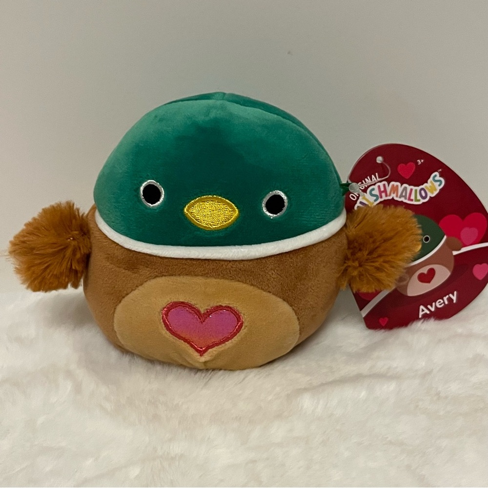 Squishmallow Avery Mallard Duck 🦆, Valentine’s Day ♥️, 4” New